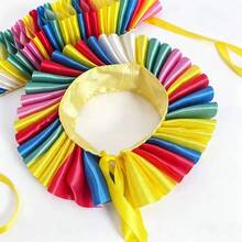 1PC Men's Halloween Rainbow Satin Pleated Collar, Clown Fan-Shaped Fake Collar, Party Costume Accessory, Halloween Costume Party Stage Styling Accessory - Rainbow Clown Ruff Collar - View 6