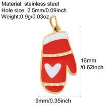 Stainless Steel Christmas Themed Oil Drop Pendant, Santa Claus, Christmas Tree, Gingerbread Man Pendant, DIY Handmade Jewelry Making Accessories, Christmas Gift - Gold - View 29