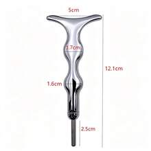 Double Heads Facial Reflexology Massage Tools & Face Gua Sha Tool Face Massage Probe Pen With Spring Facial Massage Stick Deep Tissue Massage Self-Massage Beauty Skin Care Tools - Silver - View 4