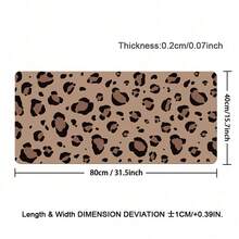 Retro Coffee Brown Leopard Print PU Leather Desk Pad, Waterproof Oilproof Large Gaming Mouse Pad, Stylish Minimalist Desktop Decoration For Home Office Gaming Work - View 11