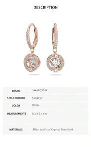 Swarovski Una Drop Earrings Women's Earrings 5504753 - White 5504753 - View 5