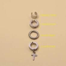 12pcs Fashion Street Stainless Steel Ear Clips, Available In Multiple Colors, Suitable For Daily Wear Or Party Occasions, Also Can Be Given As Gifts To Family And Friends - 12-piece Clip-on Earring Set - View 2