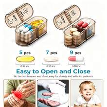 Portable Pill Box, Detachable One Week Pill Box, 7-Day 14 Grid Morning And Evening Divided Pill Storage Box, Medicine Storage Box, Suitable For Storing Vitamins, Dietary Supplements, And Medicines, Suitable For Travel And Office, Halloween Gift - one-size - View 6