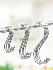 12pcs S-Shaped Multi-Function Kitchen & Bathroom Hooks, Suitable For Cookware, Hats, Shirts, Socks And Other Household Items, Great Space-Saving Gift - Multicolor - View 7