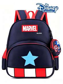 Disney Marvel Spider-Man Pattern Women's Fashion Casual Backpack, With Mini Coin Purse, Large Capacity Multi-Pocket Daily Use Bag, Adjustable Shoulder Strap Lightweight Shoulder Bag, Suitable For Daily Outings, Outdoor Hiking, Commuting Storage - Multicolor - View 4