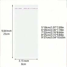 100pcs Transparent Self-Adhesive Bags, OPP Bags, Gift Storage Packaging Bags - Transparent - View 4