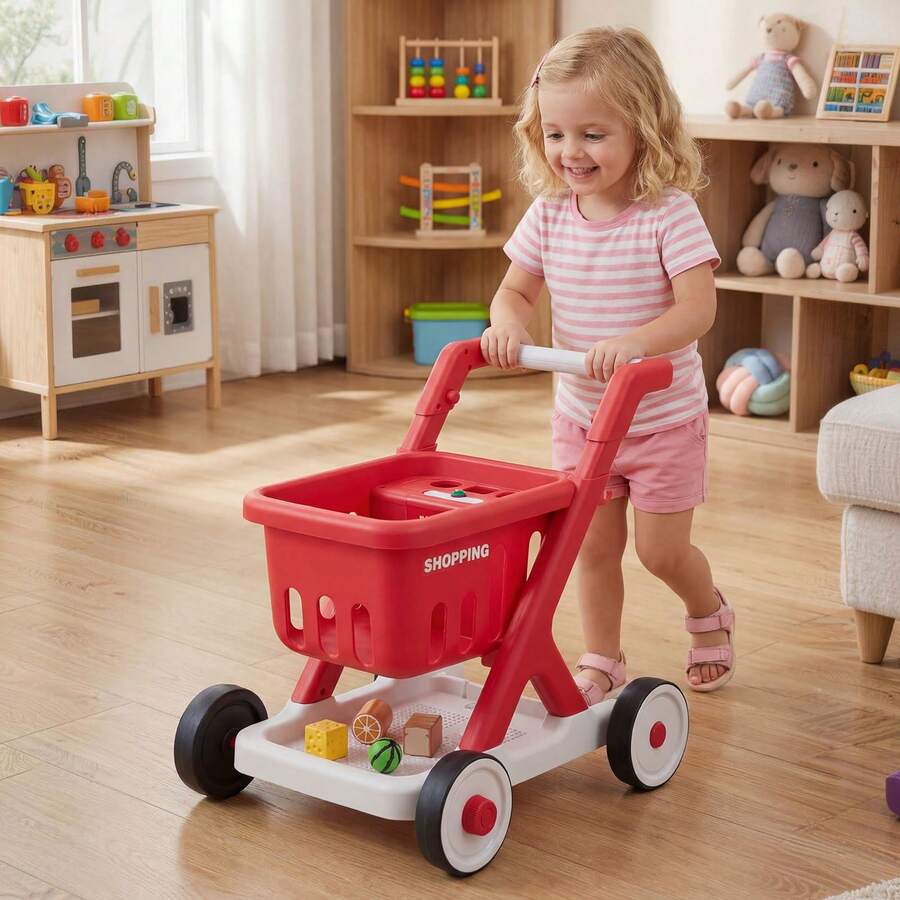 Kids Shopping Carts - Red and White - View 1