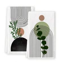 2pcs/Set, Bohemian Style Towel Set, Decorative Bathroom Towels, Quick-Drying Absorbent Kitchen Cleaning Cloths, Dishcloths, Suitable For Kitchen, Bathroom, Living Room Decoration, Christmas Gift For Family And Friends, Best Kitchen Towels. - White - View 7