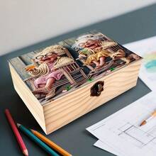 A Very Popular Single-Piece Tribute Box Designed For Your Best Friend, Featuring A Grandmother Design. This 5D Wooden Storage Box With Lock Can Be Used As A Multi-Functional Jewelry Storage Box And Desktop Decoration Accessory Holder. - Multicolor - View 5