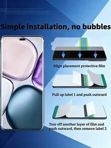 3Pcs HD Hydrogel Film Mobile Screen Protector Compatible With Reno 10 11 12 13 14 15 16 Pro/Compatible With Realme 11 12 13 14 15 Pro+/ Full Coverage Explosion Proof Scratch Resistant Flexible Protective Film Soft Film Non Glass - Clear - View 8