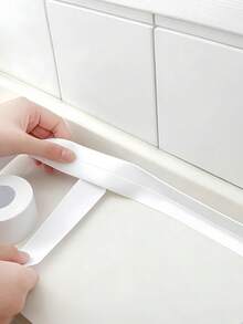 Strip Perekat PVC, Pita Segel Tahan Air dan Anti Jamur untuk Toilet, Wastafel, Meja Dapur, Pelindung Celah Sambungan Sudut Dinding Kamar Mandi - Putih - View 7