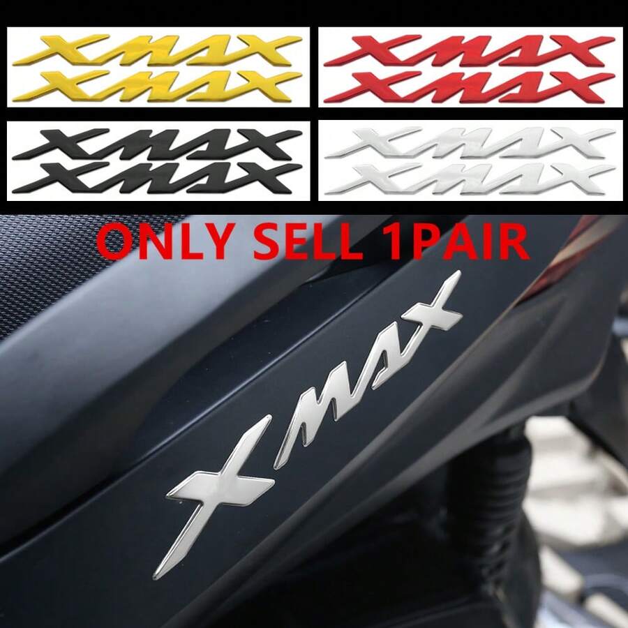 1Pair Motorcycle Soft Sticker Decals Logo For XMAX 300 250 400 125 - A - View 1
