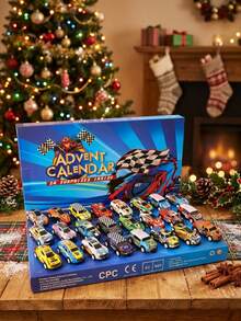2026 Christmas Advent Calendar Blind Box Toy Cars, 24 Days Countdown Surprise Mini Racing Vehicles Playset, Xmas Holiday Party Favors Birthday Gift For Kids Boys Age 3+ - Multicolor - View 6