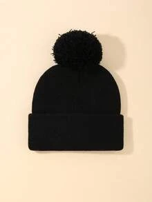 1 buah Topi Hangat Anak-anak dengan Desain Pom Pom untuk Musim Gugur/Dingin - MultiWarna - View 10