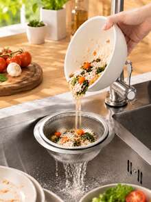 2pcs Enhanced Mesh Bag Swan Sink Strainer Basket, Latest Sink Corner Strainer, Faucet Hanging Filter Basket For Kitchen Waste Collection - Multicolor - View 3