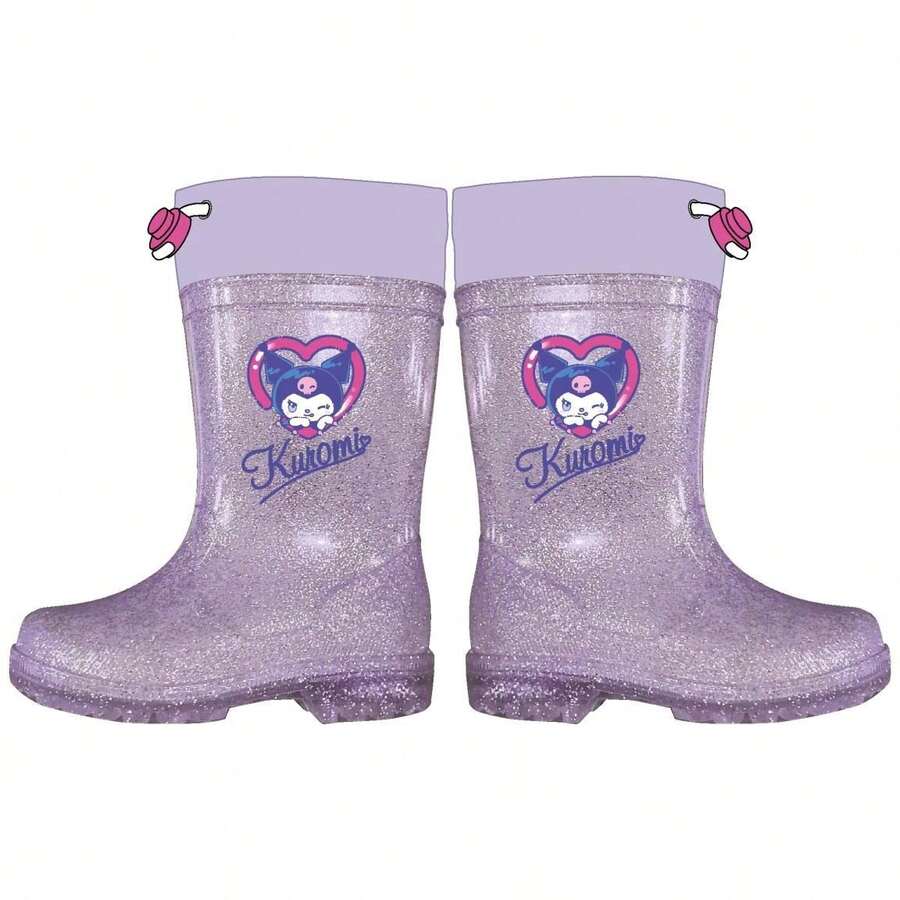 Cerdá بوت مطر Hello Kitty Kuromi للبنات، بوت أطفال من مادة PVC، بنفسجي فاتح مع لمعان، مقاس 30 - الأرجواني - مشاهدة 1