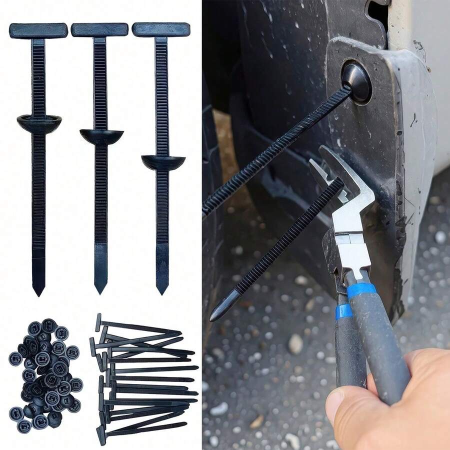 100/50/5 Pcs Nylon Heavy Duty Car Cable Ties | Automotive Cable Ties, Strong Fixing, Universal Fasteners, Suitable For Bumper/Wheel Arch/Door Panel, Easy To Install Car Trim Accessories