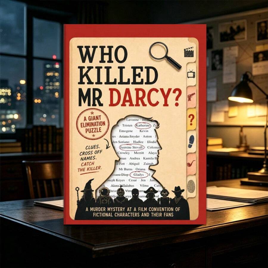 1pc Detective Mystery Game Themed Workbook, Suitable For Individual And Group Use, Paperback - Rectangle - View 1