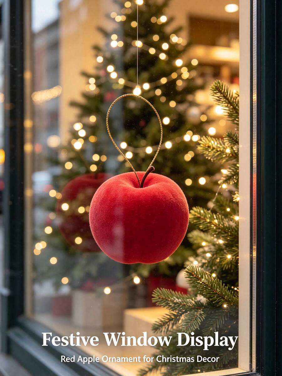Christmas Decor Apple Ornament, Faux Fruit Hanging Ornament, Christmas Tree Hanging Decor, Tabletop & Window Home Decoration, Holiday Party & Gift Box Decor - Multi-color - View 1