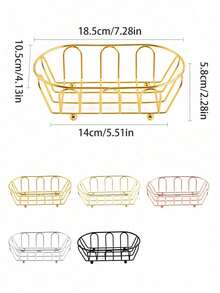 Metal Storage Basket Multifunctional Desk Organizer Box For Accessories Cosmetics Durable Desktop Organizer Rack Iron Art Small Storage Basket Suitable For Vanity Desk Photo Props Shelf Baskets Men Women Storage Organization Home Decor Back To School - Multicolor - View 12