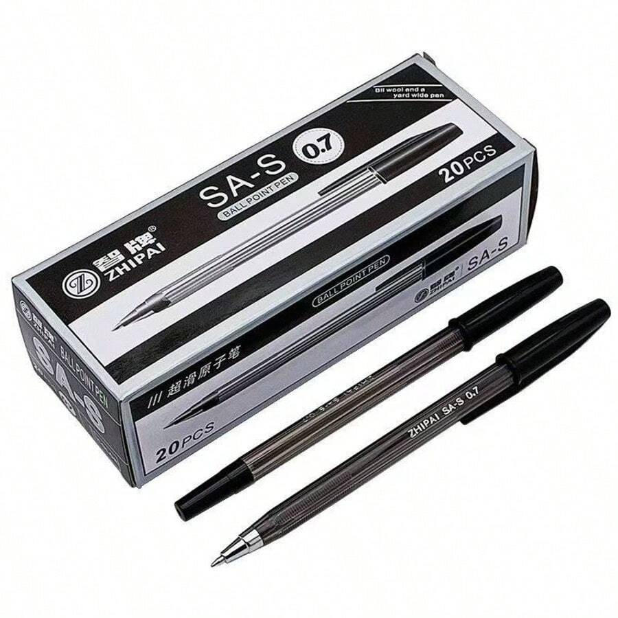 3-Pack Black Ballpoint Pens - Medium Tip, Smooth Writing - Professional Quality, Suitable For Home, Office And School, Back To School Essential - Sets - View 1