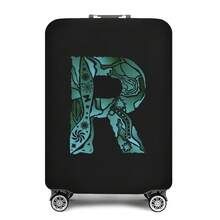 Vibrant Artistic Letter Print Elastic Luggage Cover, Dustproof & Scratch-Resistant Suitcase Protective Sleeve, Fits 18-32 Inch Travel Rolling Luggage - Black - View 97