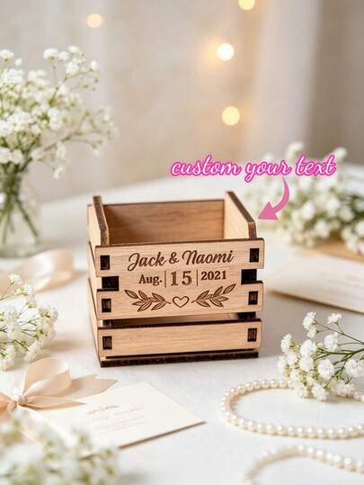 1pc Personalized Mini Succulent Pot, Custom Name Planter, Rustic Wedding Favors, Small Plant Pot, Personalized Wedding Guest Gifts, Bridal Shower Party Decor, Unique Keepsake Gift