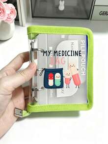 Shiny PVC Transparent 3-Ring Single-Slot Pill Bag Set, MY MEDICINE BAG And Pill Print, Large Capacity Pill Storage Binder, 7 Colorful Compartments, Reusable Travel Medicine Organizer, Suitable For Supplements And Small Daily Items, Ideal For Health-Conscious And On-The-Go Users, Essential Medical Accessory, Dorm Essential, Back To School Essential, Teacher's Day Gift, Back To School Gift - Multicolor - View 4
