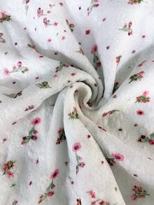 Women's Summer Ditsy Floral A-Line Ruffle Hem Skirt White Vacation - White - View 10
