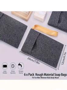 1/3 Pack Grey Mesh Soap Storage Bag, Unscented Frosted Soap Bag, Suitable For Shower And Bath, Reusable Foaming Soap Bag Accessory - Multicolor - View 3