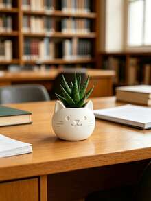 Cute Cat-Shaped Succulent Planter Pot, Mini Cat Flower Pot, Suitable For Indoor Plants And Small Animal Potted Plants, Ideal For Home And Office Desktop Or Windowsill Decoration, A Great Gift For Cat Lovers And Plant Parents - Multi-color - View 2