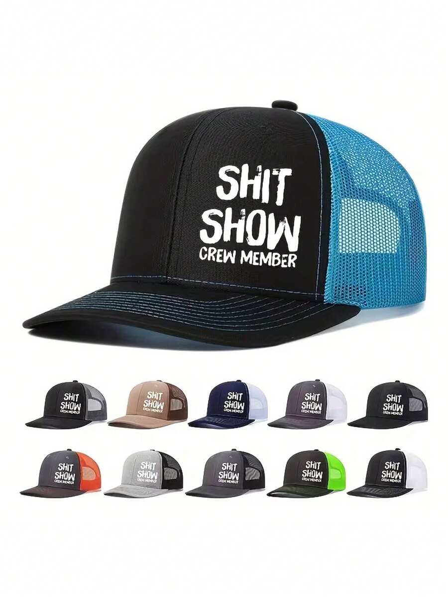 1pc Letter Print Baseball Cap Unisex Fashion Versatile Trucker Hat Baseball Cap Suitable For Daily Wear - Multicolor - View 1