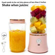 Gelas Juicer Mini, Juicer Portabel Nirkabel, Blender Ukuran Pribadi, Cocok untuk Smoothie dan Milkshake, Blender Buah Dapur Rumah, Cocok untuk Rumah dan Perjalanan. (420ML) - 420ML+420ML - View 10