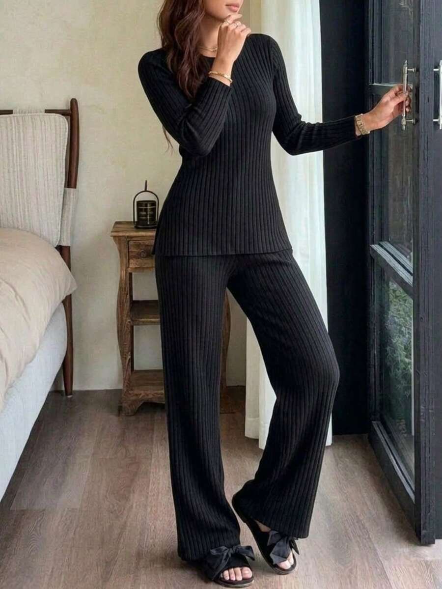 Women Sweater Co-Ords - Black - View 1