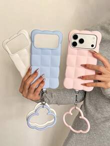 New High-End 3D Cloud Grid Phone Case, Compatible With IPhone 18 Pro Max 18 Pro 17 Pro Max 17 Pro 16 Pro Max 15 Pro Max 13 14 Pro Max, Creative Bracelet-Style Shockproof Soft Protective Shell - Pink - View 6