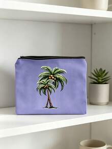 Coconut Print Pattern Storage Bag, Multifunctional Makeup Bag, Portable Travel Grooming Bag With Zipper, Skincare Bag,Daily Care Bag, The Best Gift For Friends, Suitable For Shopping, School, Travel, Daily Use - Multicolor - View 7