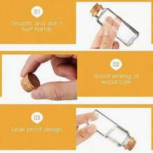 30pcs Mini DIY Glass Bottles With Cork Stoppers, Exquisite Sealed Mini Glass Jars With Lids, Suitable For Handmade Crafts, Decoration, Party Favors, DIY Crafting - Multicolor - View 4