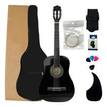 Guitarra Acustica Clasica Kit Paquete Con Accesorios Negro Negro - Negro - Ver 1
