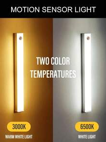 Wireless Motion Sensor LED Night Light, USB Rechargeable, Long Bar Light, Suitable For Cabinets, Kitchen, Wardrobe, Bedside Table, Stairs Light Tube, LED Light, Wall Lamp, Sensor Light, Constant On Mode, Sensor Mode, Night Light, Cabinet Light, LED - White 2 - View 12