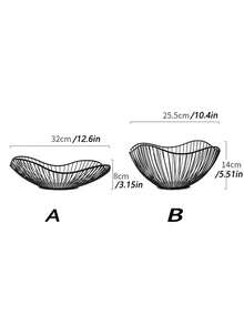 1 cái giỏ đựng trái cây nghệ thuật sắt rỗng, giỏ đựng trái cây viền sóng tối giản, khay sắp xếp đồ ăn vặt cho bàn cà phê phòng khách gia đình - Nhiều màu - Xem 9