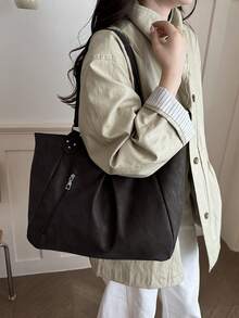 Large Capacity Tote Bag Women's Handbag Commuter Versatile Shoulder Bag Underarm Bag - Coffee - View 4