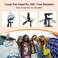 UEGOGO Aluminum Alloy Tripod, 129.54cm Height, Excellent Stability, Equipped With 360-Degree Rotating Head. 1/4 Universal Interface, Suitable For Camera, Phone, Projector. Portable, Comes With Storage Bag - one-size - View 7