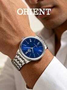 Orient Men's Automatic Mechanical Watch, Stainless Steel Strap 50m Waterproof, Business Calendar Watch RA-AC0J03L10B - Silver - View 3