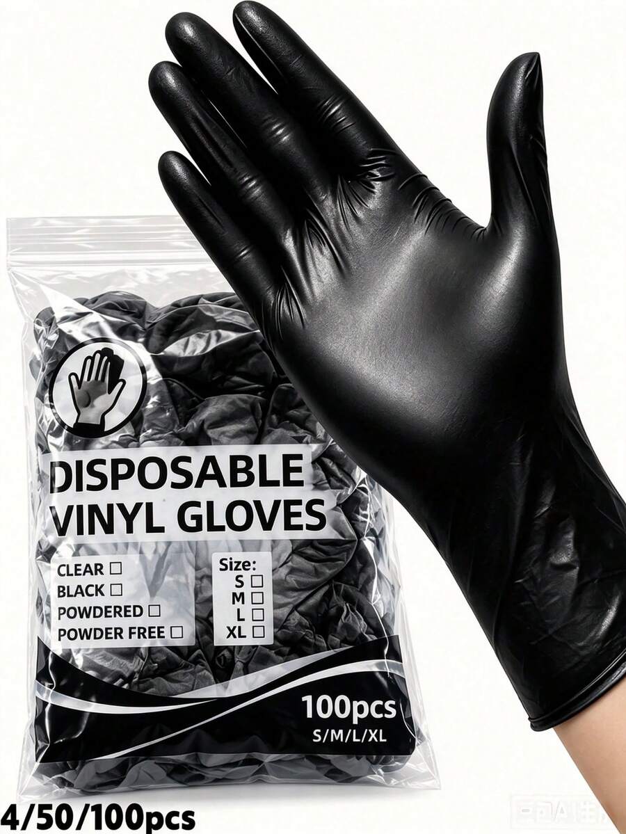 100pcs Disposable Nitrile Gloves, Pink, White, Black, Blue Optional, Latex-Free, Household Cleaning Gloves, Waterproof Gloves, Suitable For Home Kitchen, BBQ Cleaning, Hair Dyeing, Hair Styling, Manufacturing And Other Household Tools, Kitchen, Bathroom, Home, Home Supplies, Durable, Flexible, Comfortable. 4/50/100pcs
