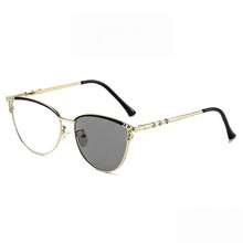 1PC Metal Cat Eye Dual-Color Diamond Decor Indoor Outdoor Photochromic Multi-Use Fashion Versatile Women's Fashion Glasses - A - View 13