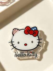 SANRIO 1pc Multi-Functional Cartoon Dress-Up Kitten Acrylic Airbag Phone Grip, Multiple Cute Outfit Kitten Patterns, Clear Acrylic Material, Foldable & Retractable Airbag, Self-Adhesive Sticker For Phone Back, Support Horizontal & Vertical Video Playback, With Stand, Finger Grip & Anti-Drop Functions, Creative Holiday Birthday Gift, Unisex, Top Choice For Daily Use & Gifting - Multicolor - View 6