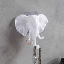 1pc 3D Animal Shaped Wall Hook Elephant Wall Hanging Decorative Hook Cute Funny No-Drill Strong Adhesive Multi-Purpose Hook For Coat Hat Bag Towel In Living Room Bedroom Entryway Kitchen Bathroom Aesthetic Wall Decoration Mother's Day Gift - Multicolor - View 2