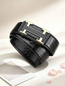 2/1pc New Crocodile Patterned Men's Waist Belt, Toothless Automatic Buckle, Multifunctional Pants Waist Belt, Fashionable And Casual, - Multicolor - View 17