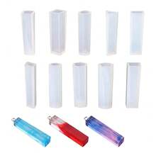 10 Pcs Silicone Casting Mold For DIY Resin Jewelry Pendants Silicone Casting Mold Tools For Clay Epoxy Resin - White - View 8