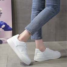 Men's Low-Top PU Material Sneakers, Breathable Versatile White Casual Shoes, Lightweight - White - View 3